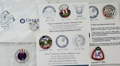 New York Yankees 1962 1952 1950 1936 1937 Yogi 1999 World Series Pins Chase Bank - Image 1 of 4