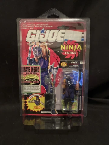 Dice GI Joe Ninja Force 1992 Hasbro Vintage Action Figure NEW MOSC SEALED Cover
