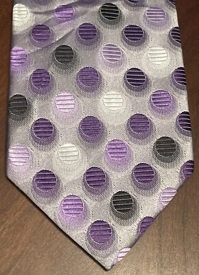 Corbata de cuello Cezani gris púrpura hecha a mano 100 % seda para hombre hecha en China Foto 1 de 4