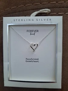 A New Day Necklace 16" With 3 " Extender L silver heart - Picture 1 of 2