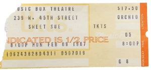 Sweet Sue Playbill Feb 9 1987 Ticket Stub Mary Tyler Moore Lynn Redgrave - Picture 1 of 5