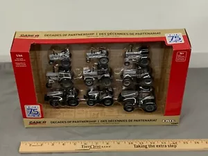 2020 Ertl 1:64 CASE IH 9PC DECADES 75th Anniversary Silver Chaser Tractor SET - Picture 1 of 8