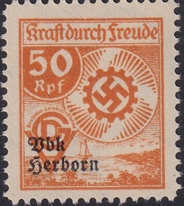 Stamp Germany Revenue WWII 3rd Reich Era KDF Kraft Durch Freude BBK Herborn MNG - Picture 1 of 1