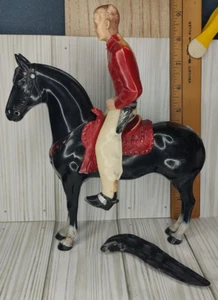 Vintage 1950s Hartland Plastics Black Horse Red Shirt Cowboy Champ - Picture 1 of 24