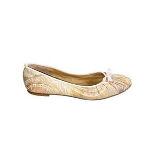 Stuart Weitzman Multicolor Floral Paisley Print Silk Leather Trim Ballet Flats - Picture 1 of 9