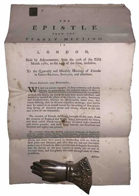 1780, QUAKER EPISTLE, LONDON MEETING SOCIETY OF FRIENDS, RELIGION, BLECKLY - Image 1 of 4