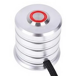 Alphacool Powerbutton - Push-Button 19mm - Red Lighting - Chrome - Picture 1 of 8