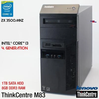 IBM LENOVO THINKCENTRE M83 10BE Computer PC 1TB HDD 8GB RS-232 WINDOWS 10 - Immagine 1 di 4