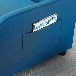 Multifunctional relaxed sofa chair and adjustable lounge Blue+Cotton Single - Picture 1 of 5