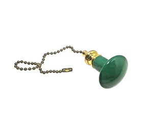 1 Ct) Ceiling Fan Pull Chain Knob Ornament - Ceramic - 1 ⅜ Inch Wide - Green - Picture 1 of 4