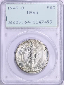 1945-D PCGS MS 64 Rattler Walking Liberty Half - Bild 1 von 3
