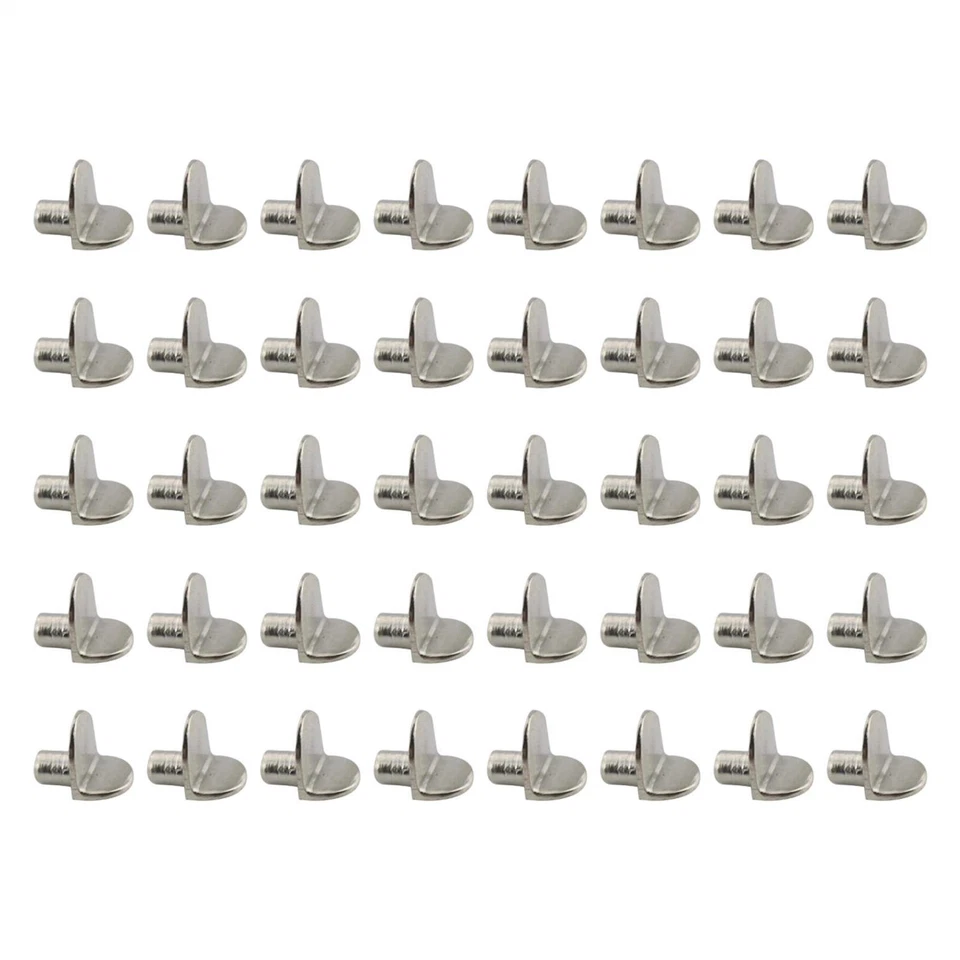 40 pack 5mm L-Shape Metal Adjustable Shelf Support Pins in Nickel for Furniture - image 1 of 4