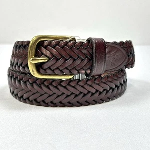 Ralph Lauren Polo geflochtener brauner Ledergürtel Größe 22 Jugendliche Jungen 23”-25” Taille LESEN - Bild 1 von 11