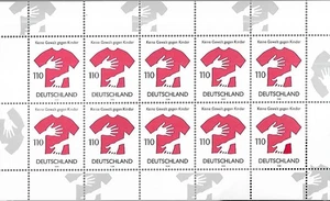Deutschland # 2017 Kindesmissbrauch verhindern - Zehnerbogen 110pf Briefmarken (1998) - Bild 1 von 1