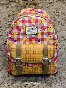 Loungefly Pokemon Pikachu Picknick Mini Rucksack Rot Weiß Obst Neu Mit Etikett - Bild 1 von 7