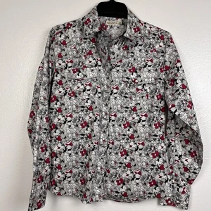Rockies Damen Western Blumen Shirt Langarm Perlen Druckknopftaschen Größe Large - Bild 1 von 13