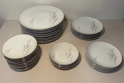 PLATINUM WHEAT Fine China Of Japan 40 Pc Set - Mid-Century Elegant Tableware - Image 1 of 4