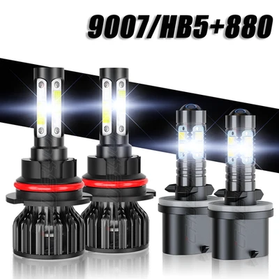 For Ford E150 E350 Econoline Club Wagon 1994-2002 4-Side LED Headlights Bulbs - Image 1 of 4
