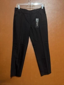 NWT Express Editor Womens Black Mid Rise Straight Ankle Dress Pants Size 6R - Picture 1 of 10