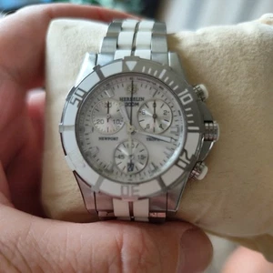 MICHEL HERBELIN WATCH NEWPORT TROPHY GRAND SPORT MOP DIAL DIAMONDS LADY SWISS - Picture 1 of 5