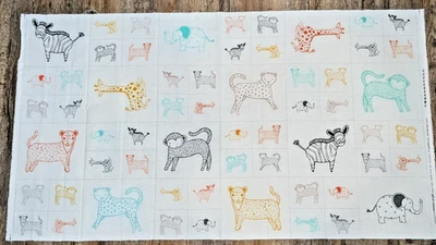 Two panels SAVANNAH Moda FABRIC quilt panel jungle animals Gingiber rare OOP - Image 1 of 3