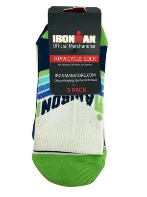 Brand New IronMan Official Merchandise RPM Cycle Socks 3 Pack Triathlon One Size - Image 1 of 4