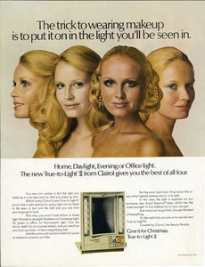 1970 CLAIROL True To Light Makeup Hair Mirror Vintage Magazine Print Advertising - Picture 1 of 1