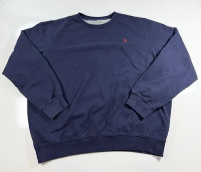 U.S. Polo Assn. Sudadera Cuello Redondo XL Azul Marino Rojo Logo Pullover Informal Acogedora Foto 1 de 4