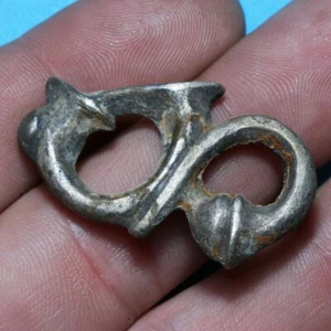 Ancient Roman Silver fibula Brooch 2nd-3rd Century AD-Trumpet - Picture 1 of 8