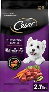 Cesar Small Breed Dry Dog Food Filet Mignon Flavor 2.7 Lb Bag Nutritionally C... - Picture 1 of 8