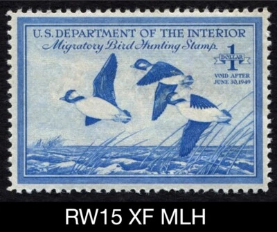 RW15 XF MNH (VERY VERY Slight Stains) 1948 Buffleheads Federal Duck Stamp - Image 1 of 3