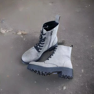 Dirty Laundry Women's Mazzy Ankle Boot Grey Size 9 M Combat Chunky Bottom New - Picture 1 of 10