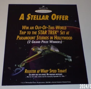 Hallmark Keepsake Ornamento Klingon Bird of Prey Store Kit espositivo - Foto 1 di 9