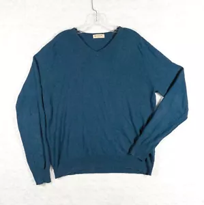 J Crew Pullover Herren mittelblau Kaschmir Baumwollmischung Strick V-Ausschnitt Langarm - Bild 1 von 6