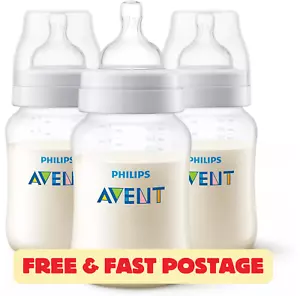 Philips Avent Anti-Colic Baby Bottles, 260ml, 3-Pack SCY103/03 - Picture 1 of 4