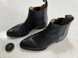 Jack Erwin Black Men's Size 11 Leather Ankle Chelsea Style Boots - Picture 1 of 6