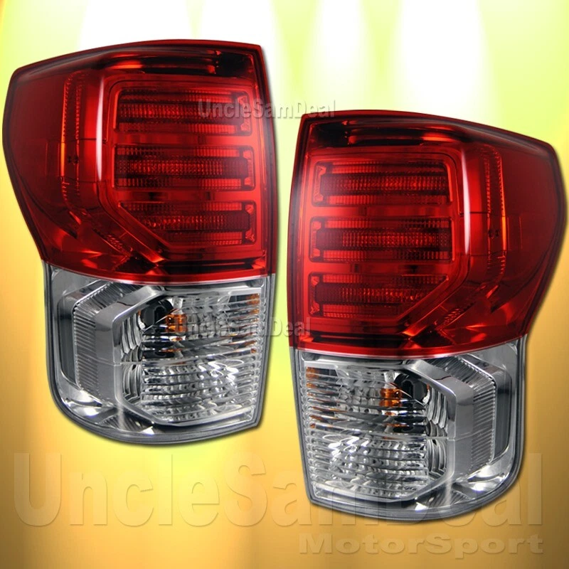 PARA 07-12 TOYOTA TUNDRA TIRA LED ROJO LENTE TRANSPARENTE LUCES TRASERAS PAR ENCHUFE DIRECTO Foto 1 de 2