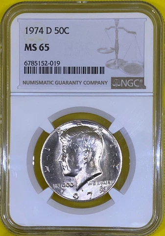 1974  D  Kennedy Half Dollar NGC MS65 Cover