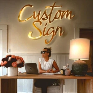 Custom 3D LED Metal Signage Backlit Business Logo Signs Illuminated Letter Sign - Picture 1 of 7