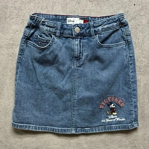 Tommy Hilfiger Disney Girls 10 Denim Skirt Mickey Mouse 70s Style Y2K Rare - Picture 1 of 8