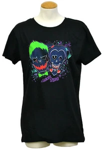 Camiseta para mujer Harley Quinn & Joker escuadrón suicida negra nueva con etiquetas - Imagen 1 de 2