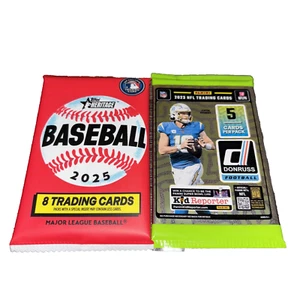 2025 Topps Heritage Baseball-8 Card Pk & 2023 Donruss Football-5 Card Pk - Picture 1 of 4