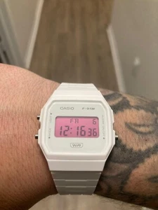 Custom Casio F91W color screen mod Pink - Picture 1 of 1