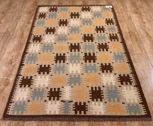 Alfombra clásica genuina hecha a mano afgana Kilim lana pura, tamaño 180x117 CM - Imagen 1 de 9