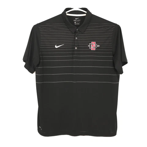 San Diego State Aztecs Mens Polo Shirt XL Black Nike DriFit NCAA Football Cover