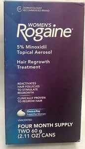 Women's Rogaine 5% Minoxidil Topical Aerosol Four month Supply Exp: 06/26 & up - Picture 1 of 1