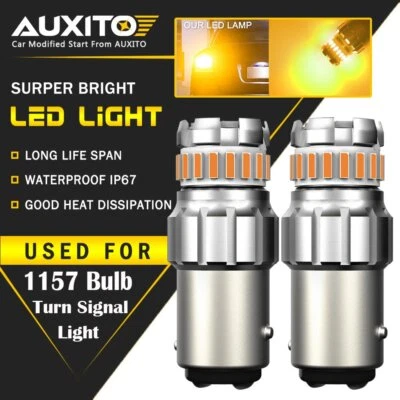 2 светодиодных желтых указателя поворота AUXITO 1157 DRL со стороны желтого цвета - Изображение 1 из 4
