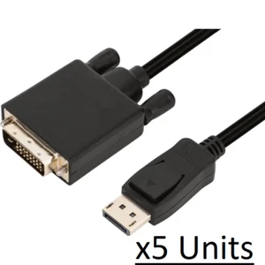 5x Cosmol DisplayPort Male to Single Link DVI-D Male Cable - 3mtr - CLEARANCE - Picture 1 of 3