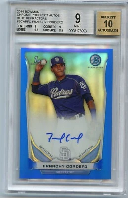 2014 Bowman Chrome Blue Refractor Franchy Cordero RC Rookie Autograph BGS 9/10 - Image 1 of 2
