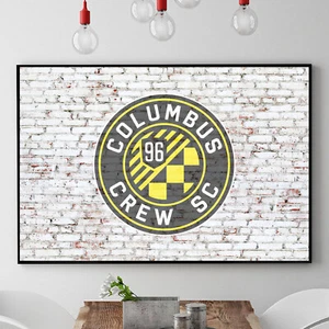 Columbus Crew SC auf Ziegelmauer Schild MLS Major League Fußball Logo POSTER/LEINWAND - Bild 1 von 7